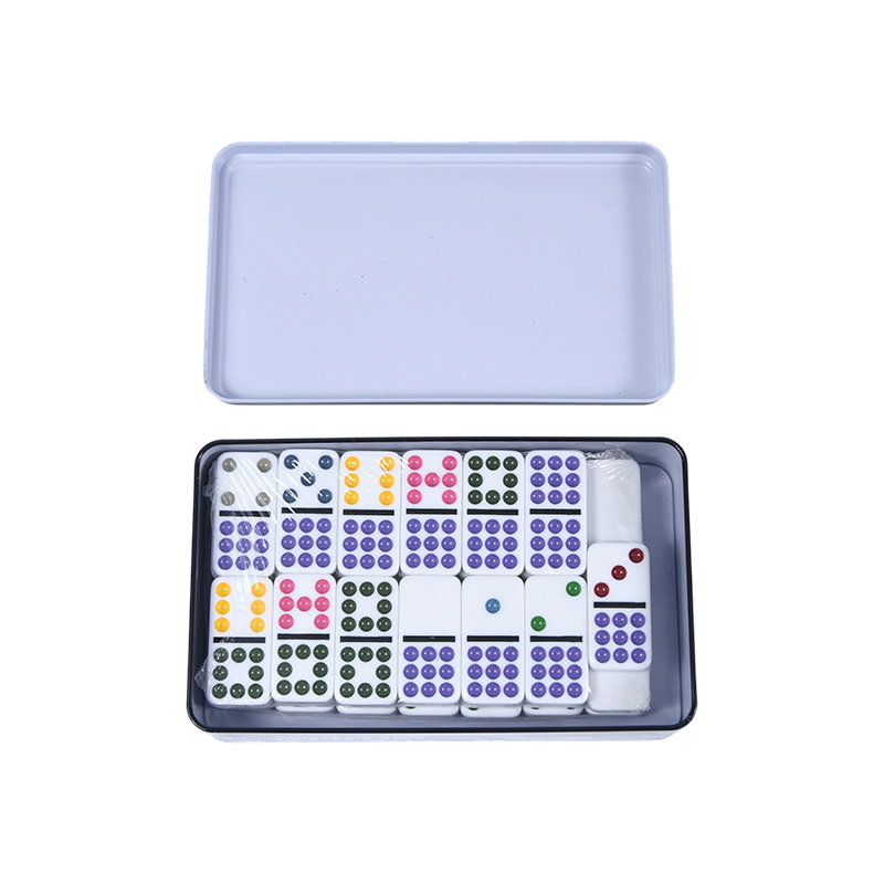 جعبه رنگ Dot Double Nine Tin Dominoes Precision