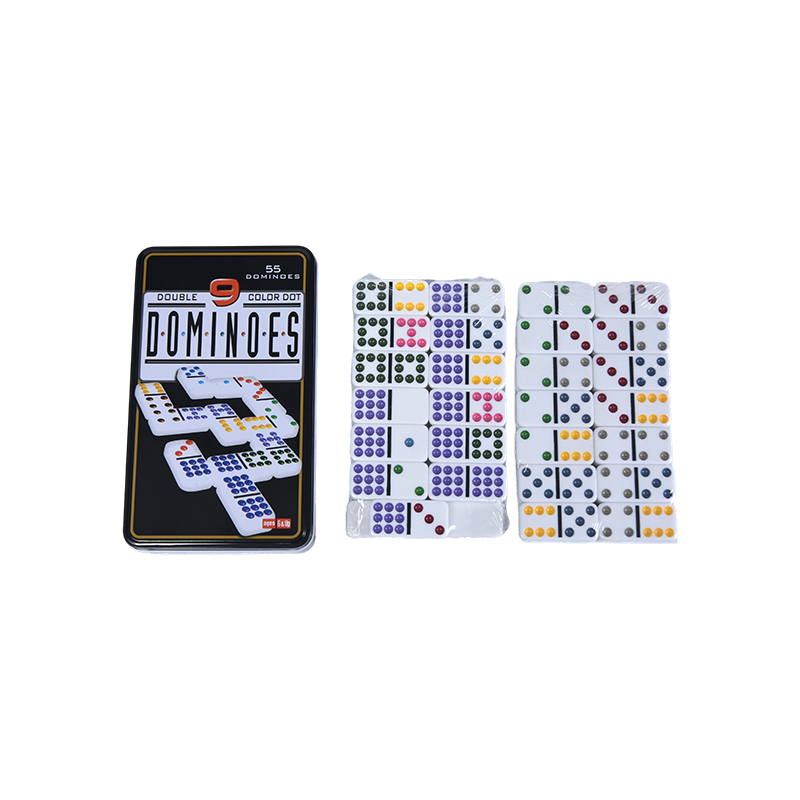 جعبه رنگ Dot Double Nine Tin Dominoes Precision