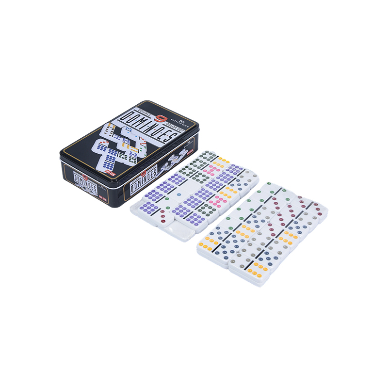 جعبه رنگ Dot Double Nine Tin Dominoes Precision
