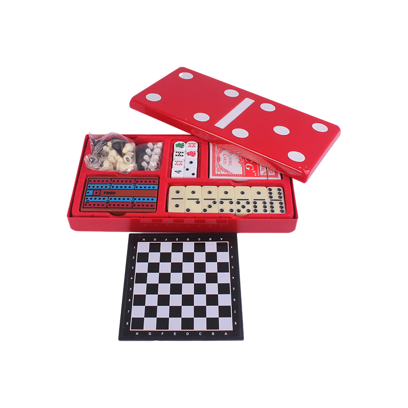 Red Polka-Dot Edition - Dominoes Classic & Cribbage Combo set