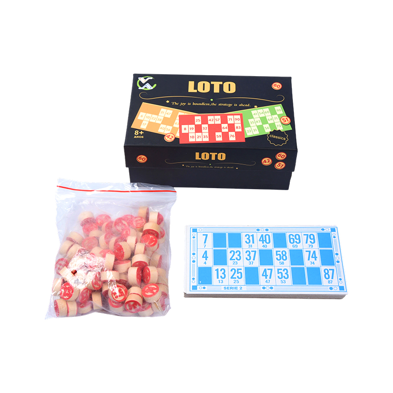 مجموعه بازی LOTO (به سبک یکنوع بازی شبیه لوتو) - کامل با توکن ها، کارت ها و جعبه ذخیره سازی